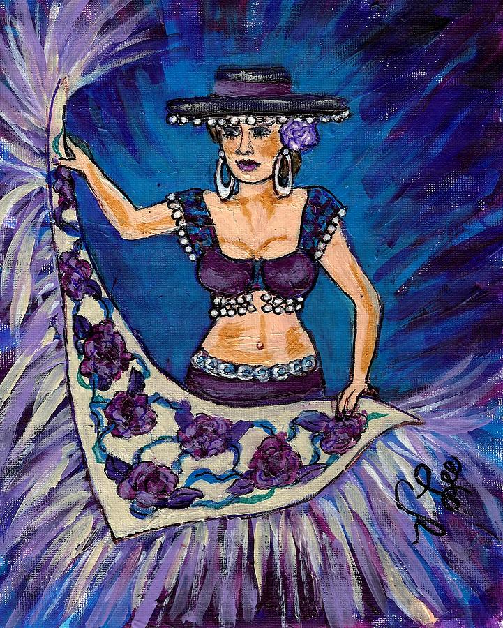 Spanish Shawl Dancer Painting by VLee Watson