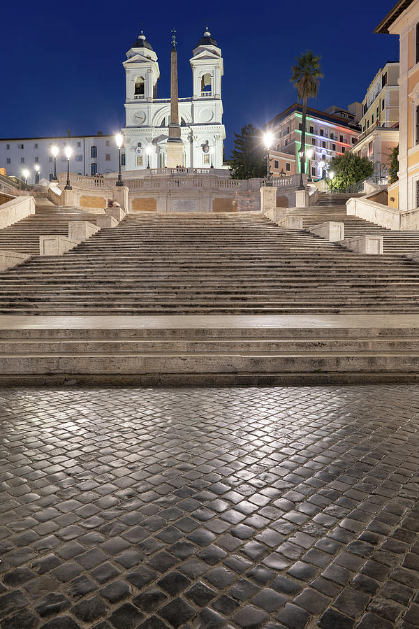 Spanish Steps at Night in City of Rome Photograph by Artur Bogacki