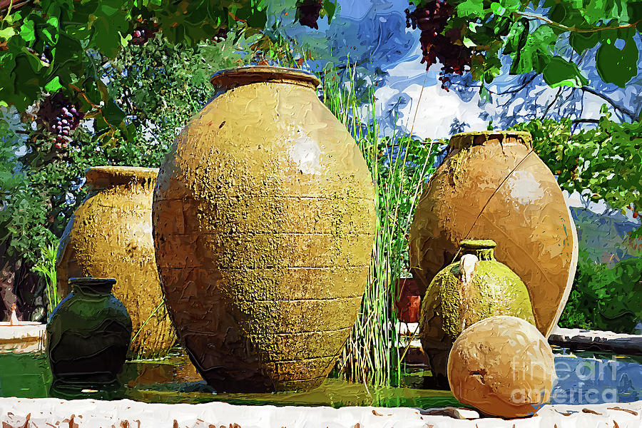 Spanish Urn Fountain Digital Art by Kirt Tisdale