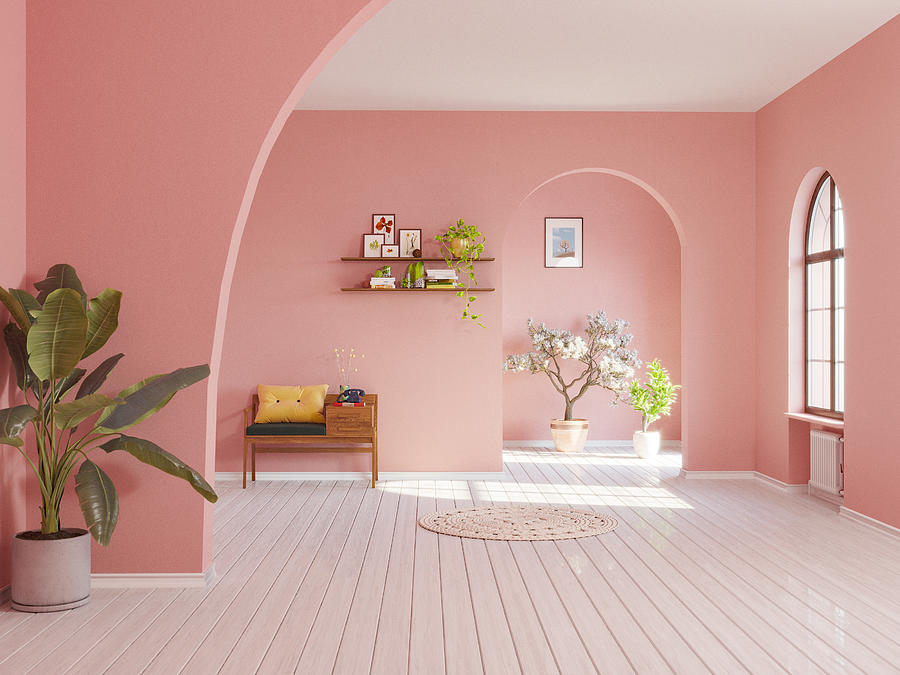 Spanish villa in retro-style pink Photograph by Boris SV