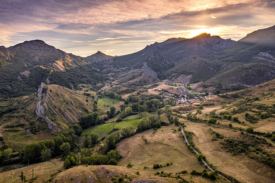 Spanish village aerial landscape during summer at sunset Photograph by Ruben Earth Spanish village aerial landscape during summer at sunset Photograph by Ruben Earth