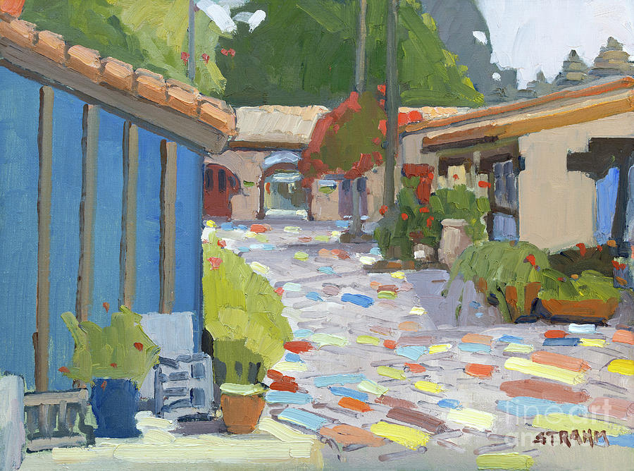 Spanish Village Art Studios - Balboa Park, San Diego, California Painting by Paul Strahm