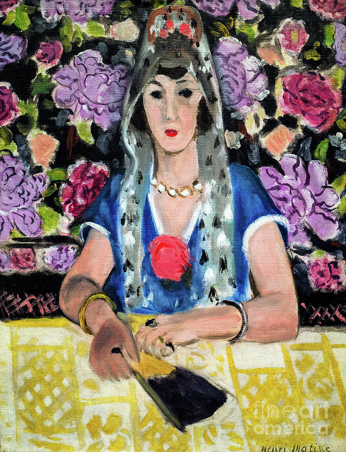 Spanish Woman Harmony in Blue by Matisse Painting by Henri Matisse