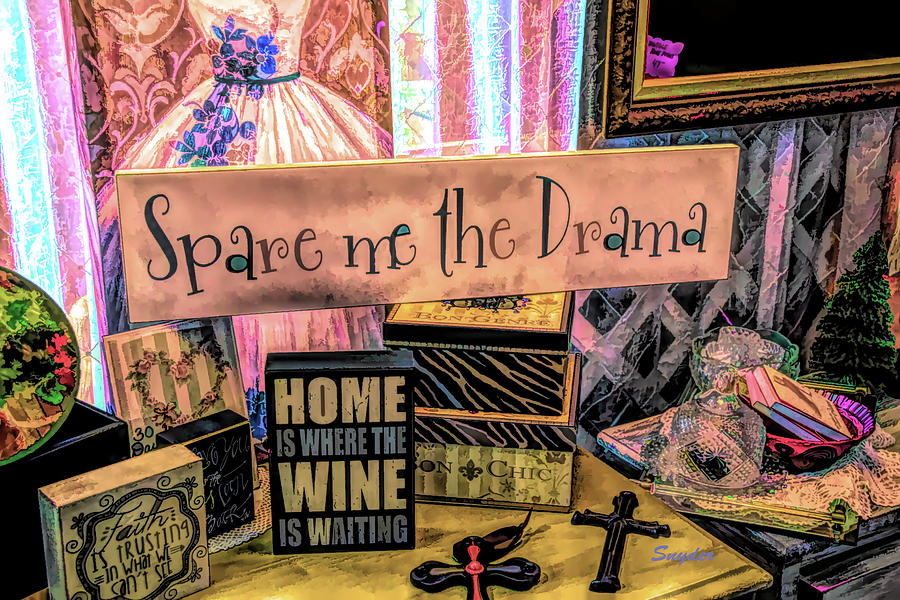 Spare Me The Drama Home Is Where The Wine Is Photograph by Barbara Snyder