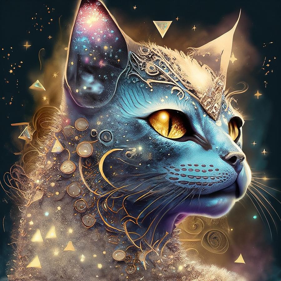 Sparkle cat Digital Art by Camille Lopez