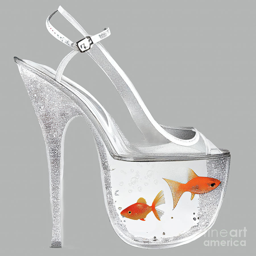 Platform Shoe Painting - Sparkle Fish by Mindy Sommers
