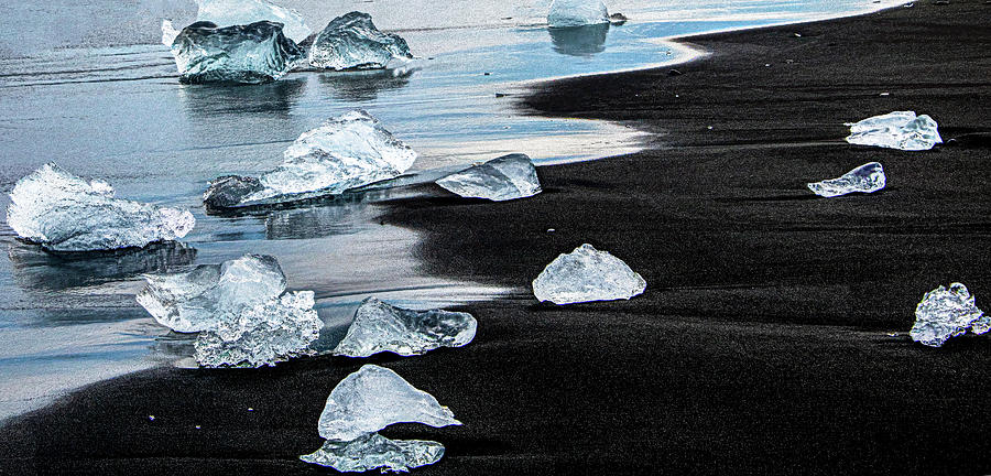 Sparkle on Icelands Diamond Beach Photograph by Marcy Wielfaert