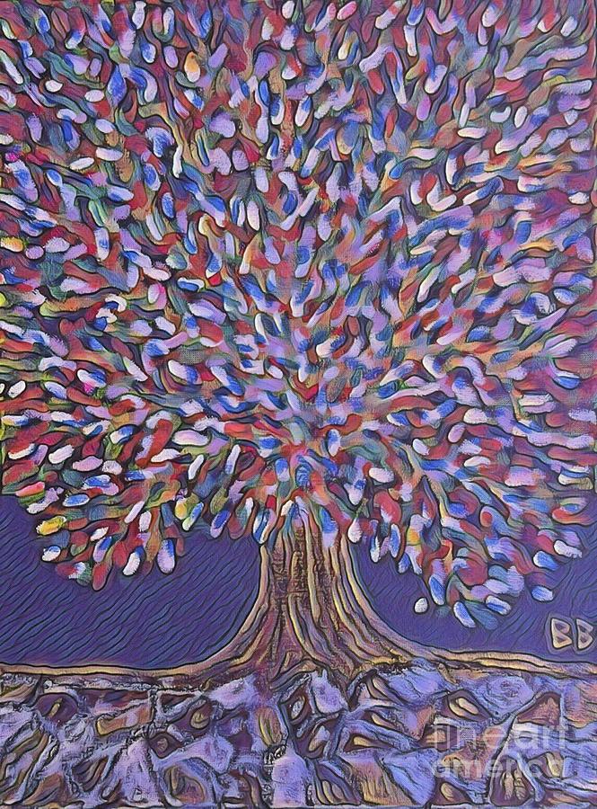 Sparkle Tree Painting by Bradley Boug