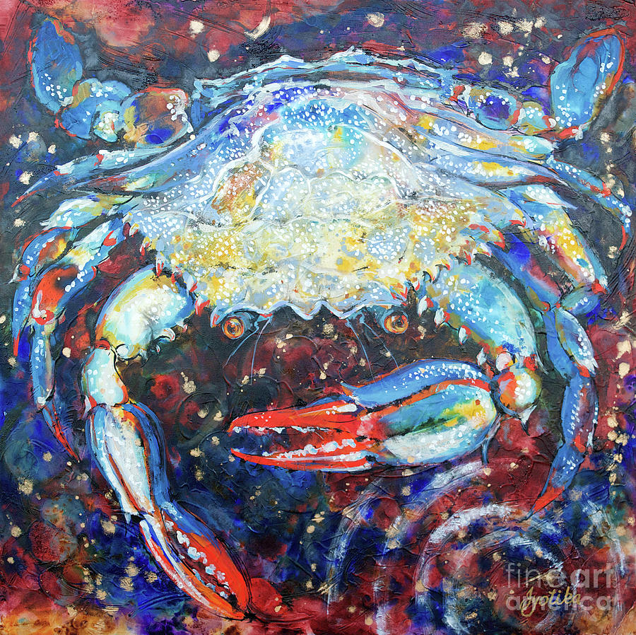 Sparkling Blue Crab Painting by Jyotika Shroff