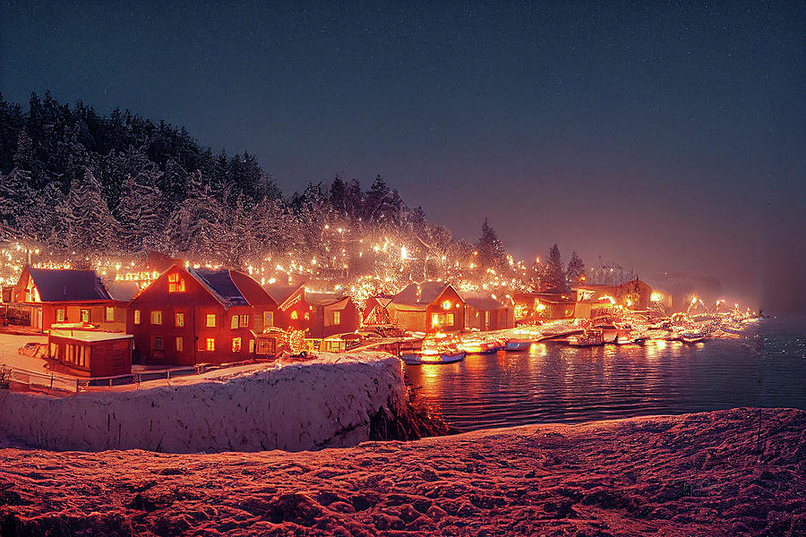 Sparkling Coastal Winter Digital Art by Bill Posner