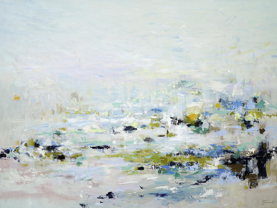 Abstract Painting - Sparkling Sea in the Mist by Shina Choi