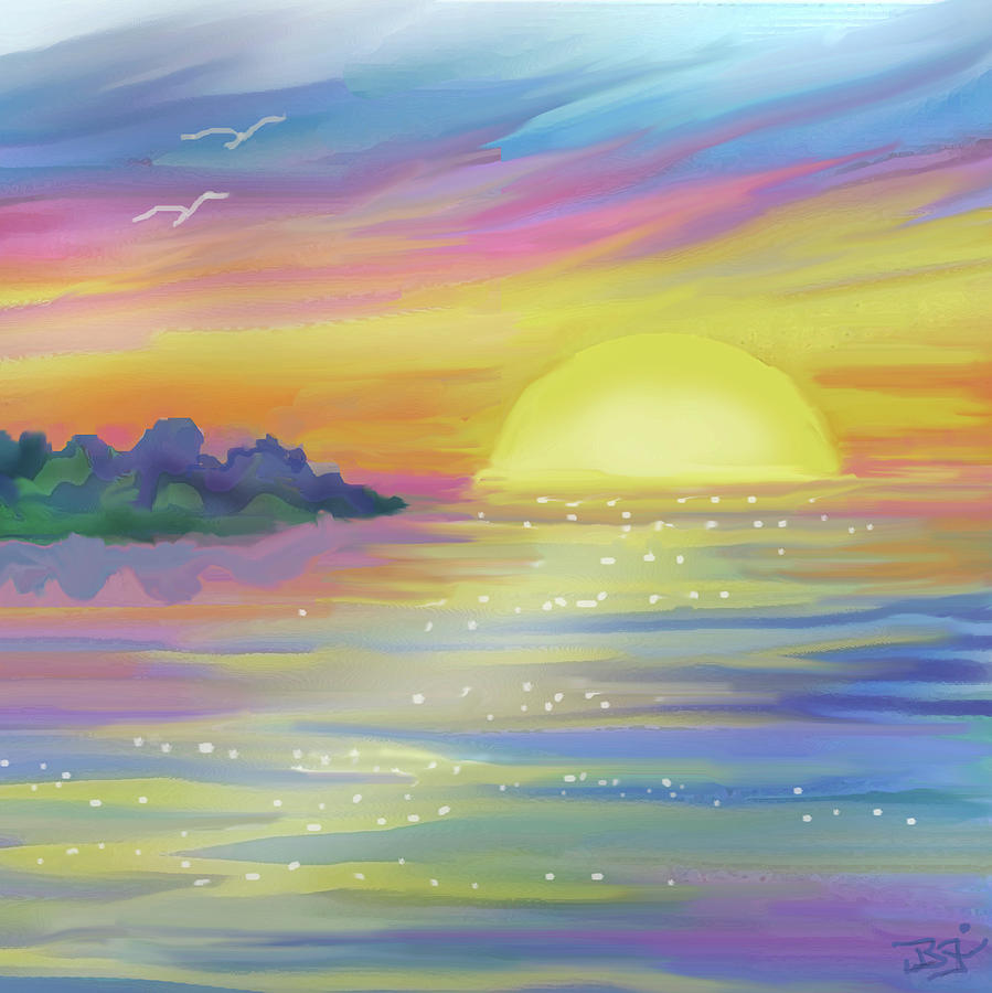 Sparkling Sunrise Painting by Jean Batzell Fitzgerald