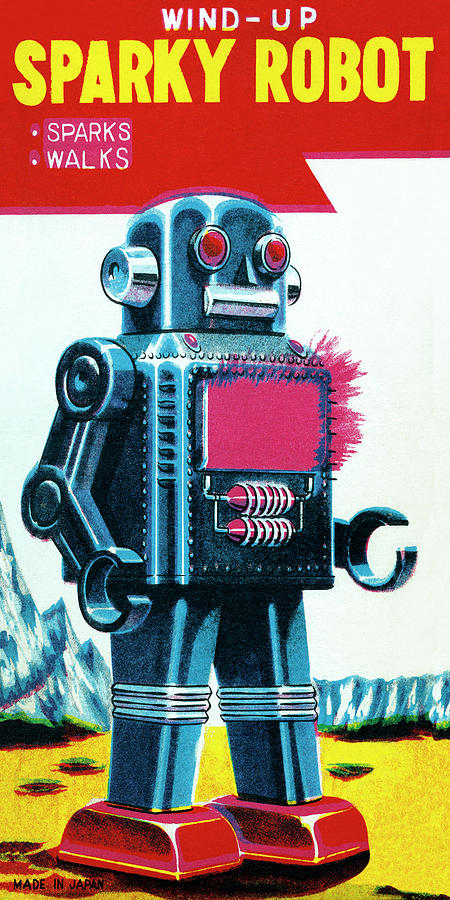 Vintage Drawing - Sparky Robot by Vintage Toy Posters