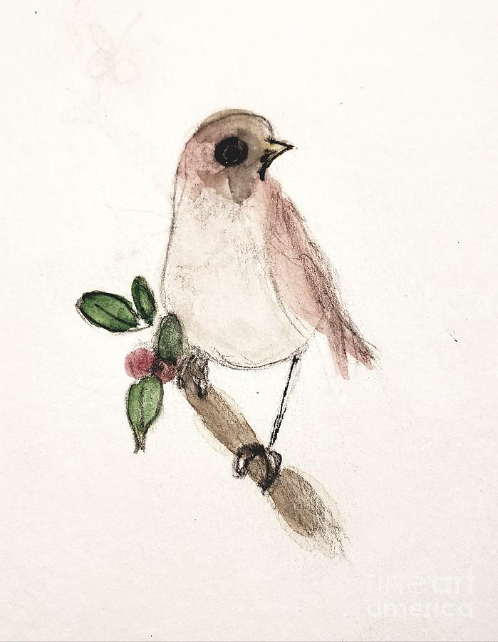 Sparrow Painting by Margaret Welsh Willowsilk