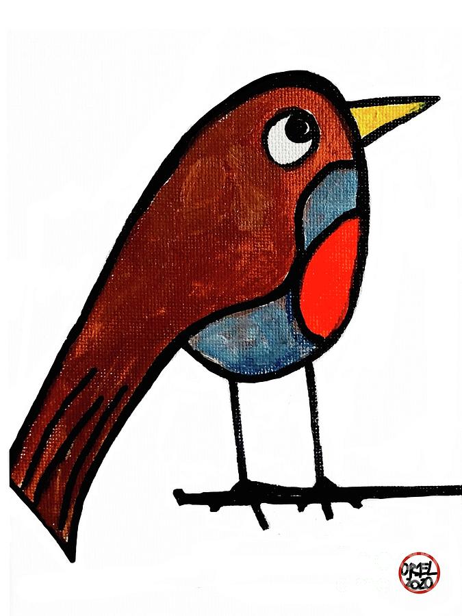 Sparrow Painting by Oriel Ceballos