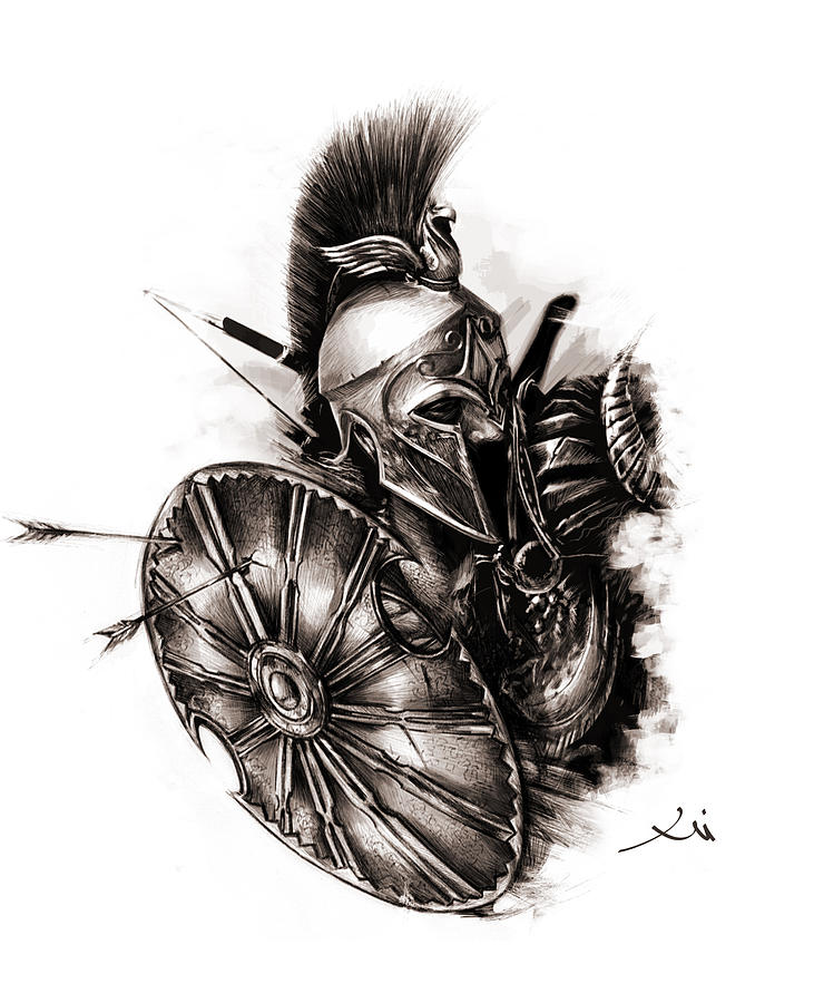 Spartan Warrior Digital Art by Xrista Stavrou