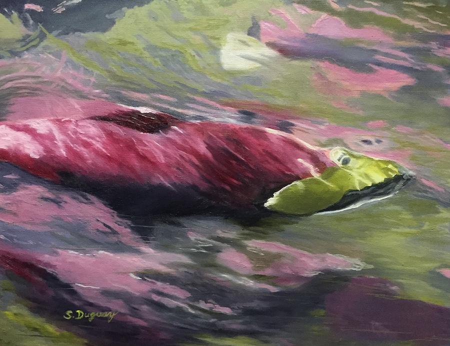Spawning Kokanee Painting by Sharon Duguay