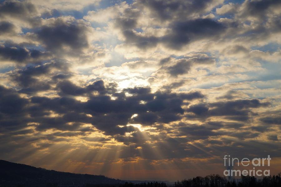 Beaming Sunrise Switzerland Photograph by Claudia Zahnd-Prezioso