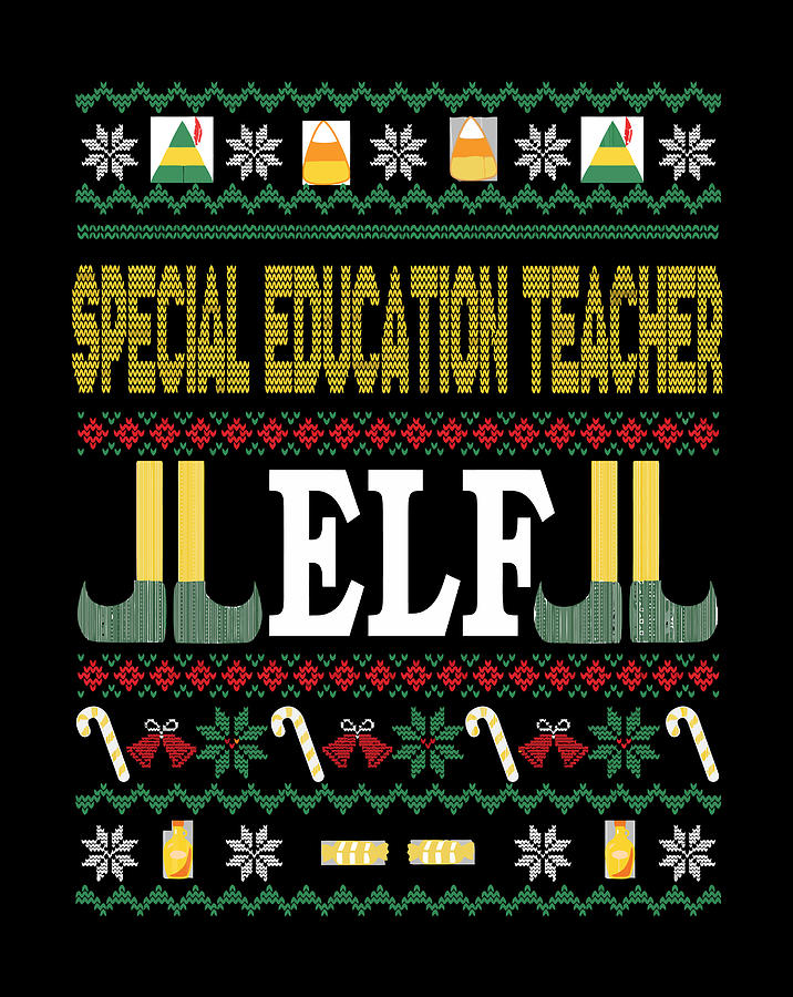 Special Education Teacher Elf Funny Christmas T Digital Art By Jessika Bosch