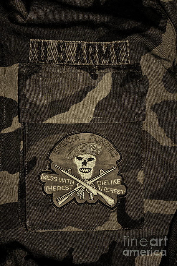 Special Forces Vietnam era Patch subdued Photograph by Paul Ward