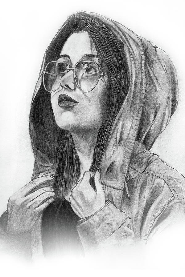 Spectacle girl Drawing by Mondeep Hazarika  Pixels