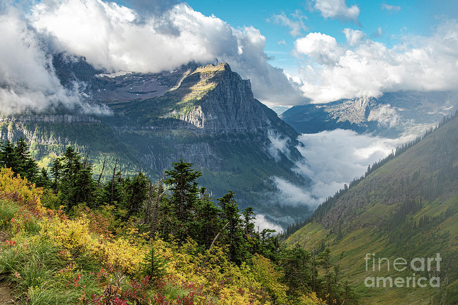 Spectacular Autumn Colors from Highline Trail Glacier National Park Photograph by Wayne Moran