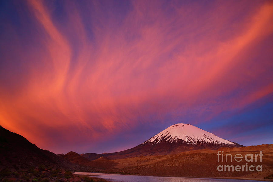 Spectacular Parinacota Sunset Chile Photograph by James Brunker