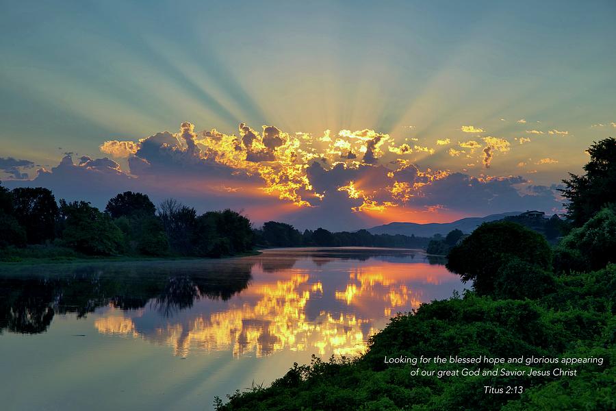 Spectacular Sunrise with Scripture Photograph by Lynn Hopwood