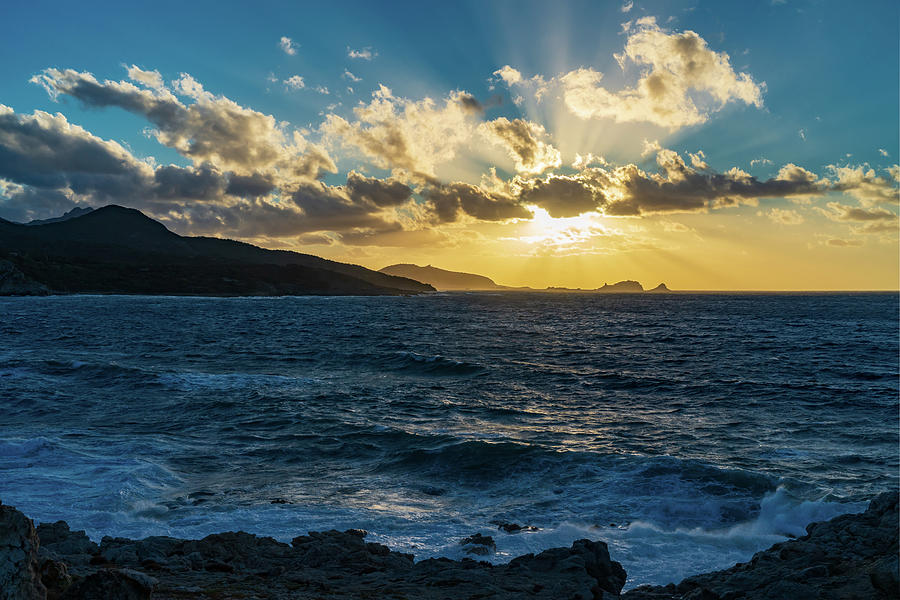 Spectacular sunset on the sea coast  Photograph by Stan Weyler