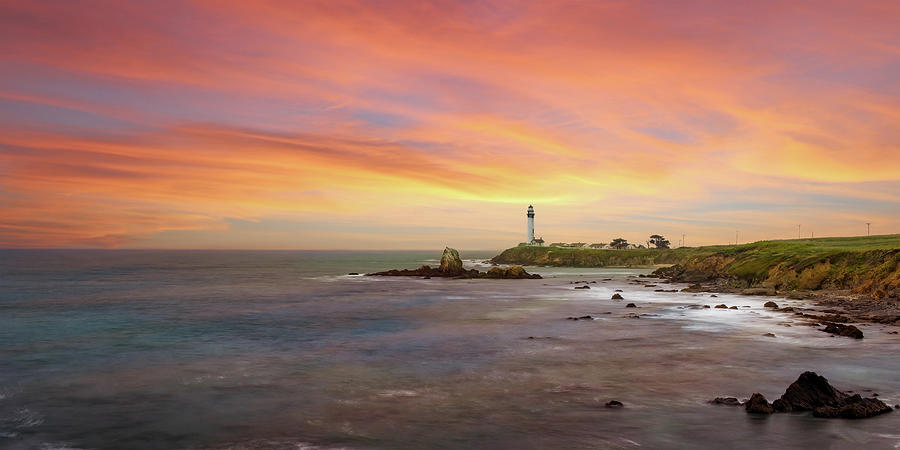 Spectacular Sunset- Pigeon Point Lightstation Photograph by Harold Rau