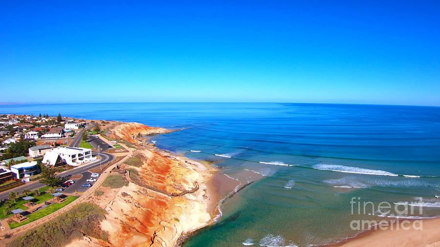 Spectacular the South Australian Southport Onkaparinga River mouth estuary. Photograph by Milleflore Images