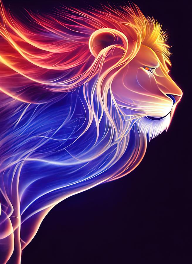 Spectral Spirit Lion Digital Art by Jon Irwin - Fine Art America