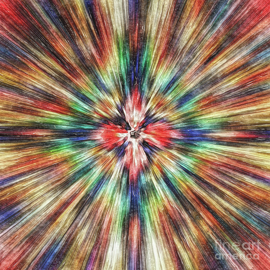 Spectral Textured Watercolor Tie Dye Digital Art by Phil Perkins