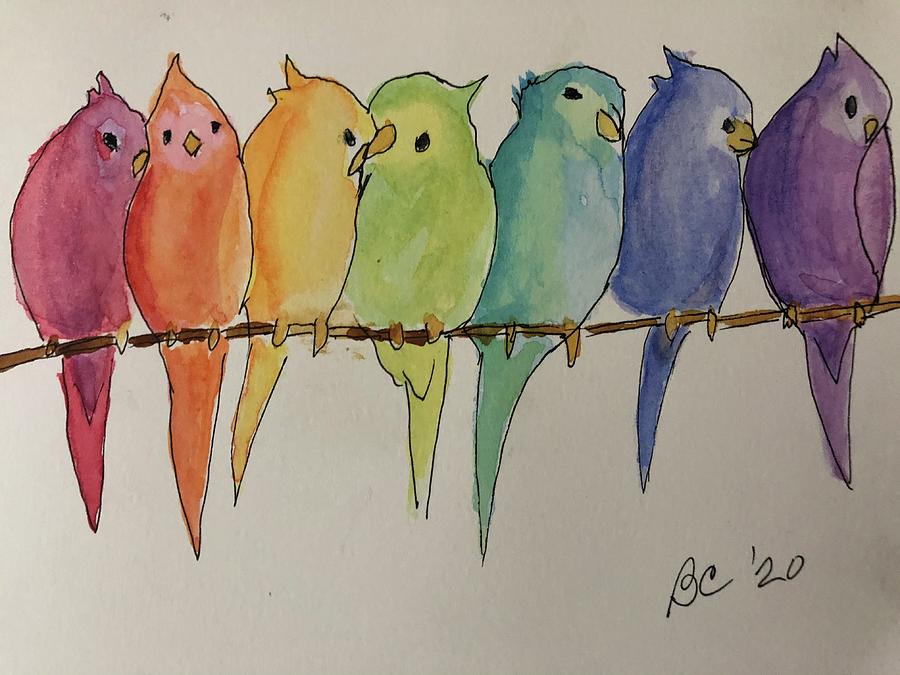 birds color drawings