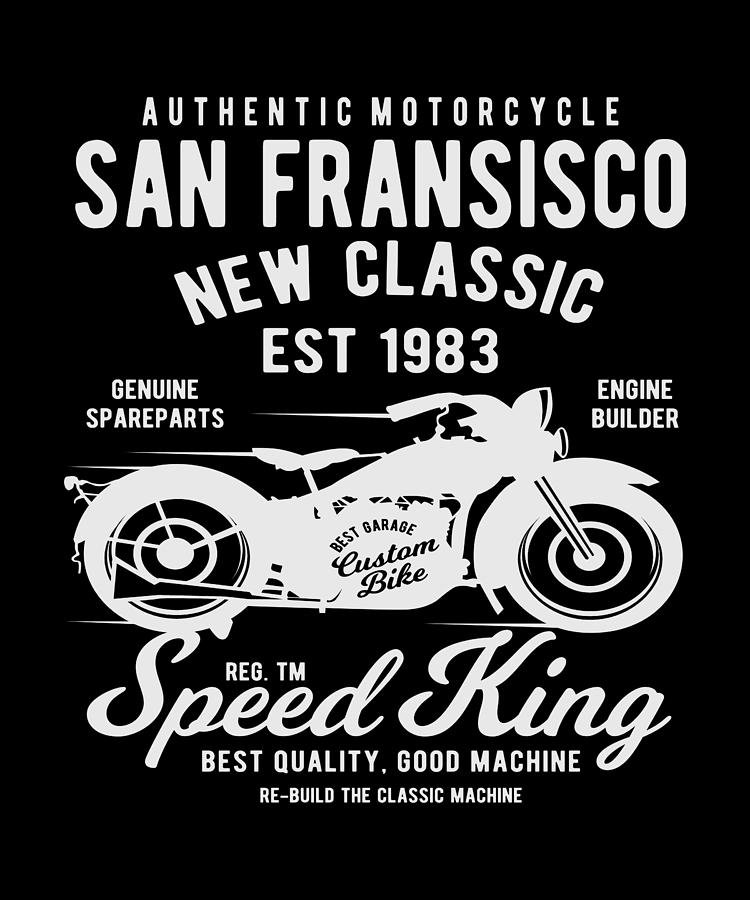 Speed King Biker Retro Motorcycle Rider Vintage Digital Art by Florian ...