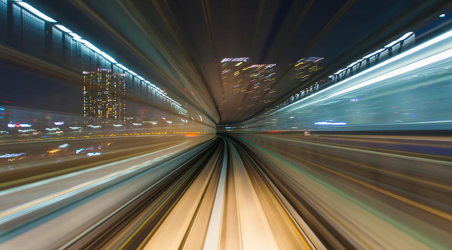 Speed - Train in Tokyo Photograph by Fototrav