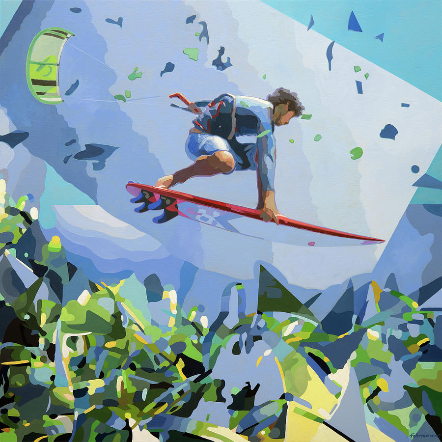 Kitesurfer - Painting by Uwe Fehrmann