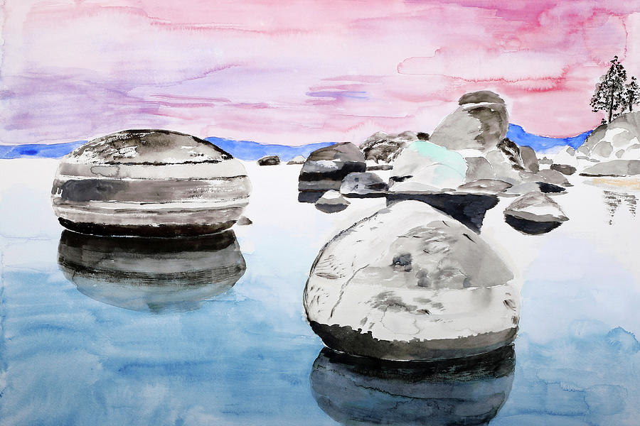 Speedboat Beach, Lake Tahoe Painting by Wynn Derr Speedboat Beach, Lake Tahoe Painting by Wynn Derr