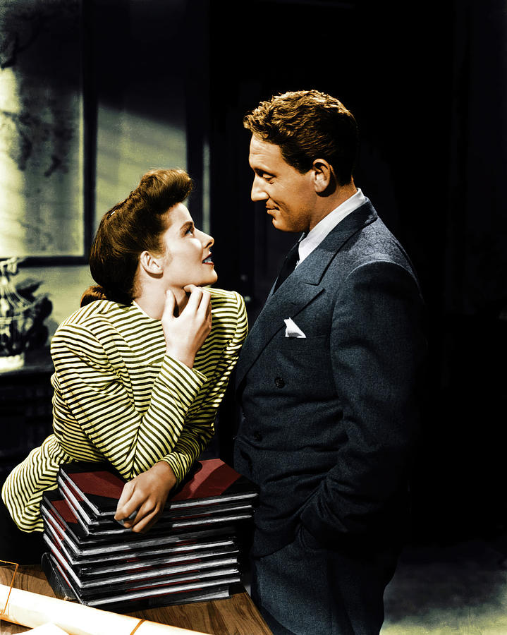 SPENCER TRACY and KATHARINE HEPBURN in WOMAN OF THE YEAR -1942-, directed by GEORGE STEVENS. Photograph by Album