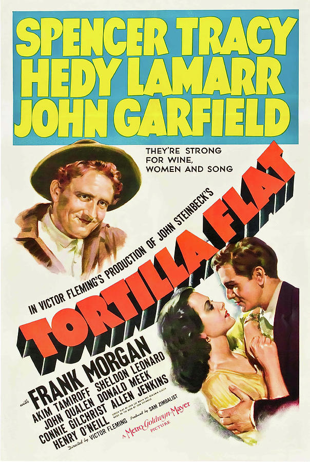 SPENCER TRACY, HEDY LAMARR and JOHN GARFIELD in TORTILLA FLAT -1942-, directed by VICTOR FLEMING. Photograph by Album