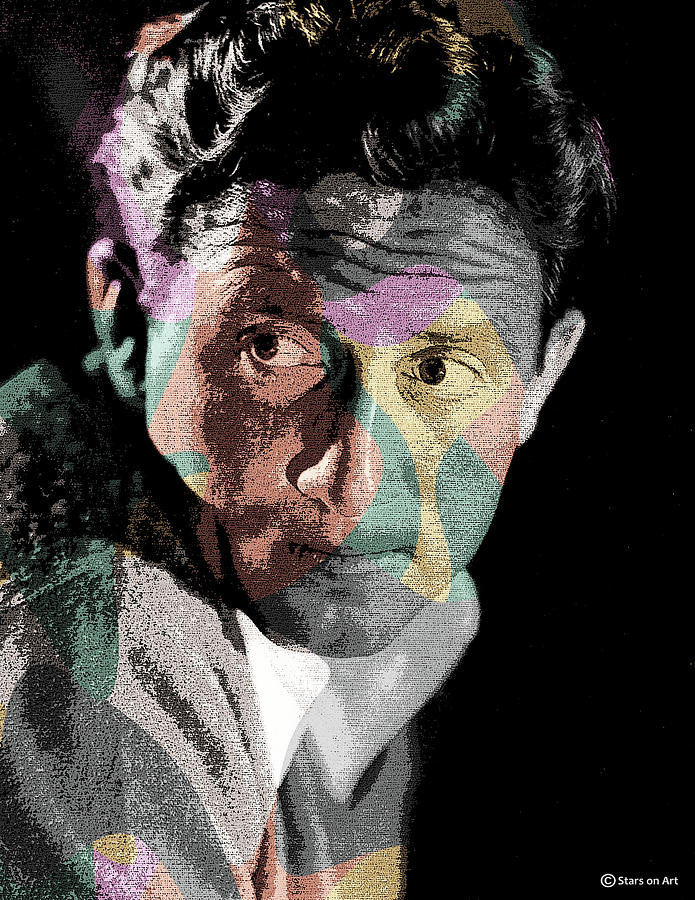 Spencer Tracy modernized portrait Mixed Media by Movie World Posters