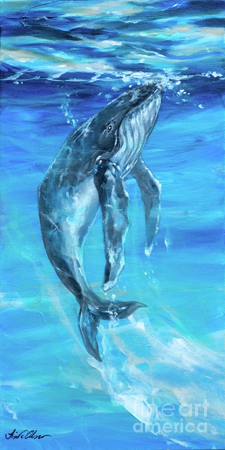 Sperm Whale Surfacing Painting by Linda Olsen - Pixels