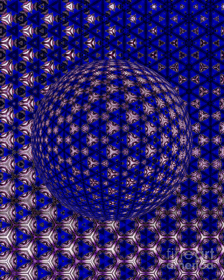 Sphere of Blue Stars Digital Art by Scott S Baker