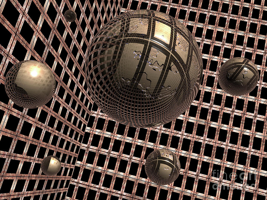 Spheres Under Construction Digital Art by Phil Perkins