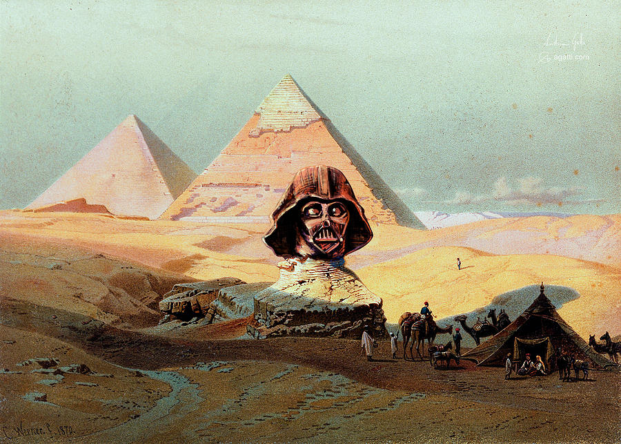 Sphinx and Pyramids Digital Art by Andrea Gatti