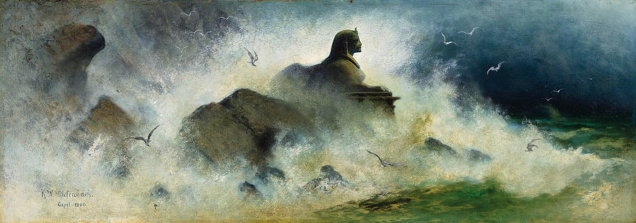 Karl Wilhelm Diefenbach Painting - Sphinx by the Sea by Karl Wilhelm Diefenbach