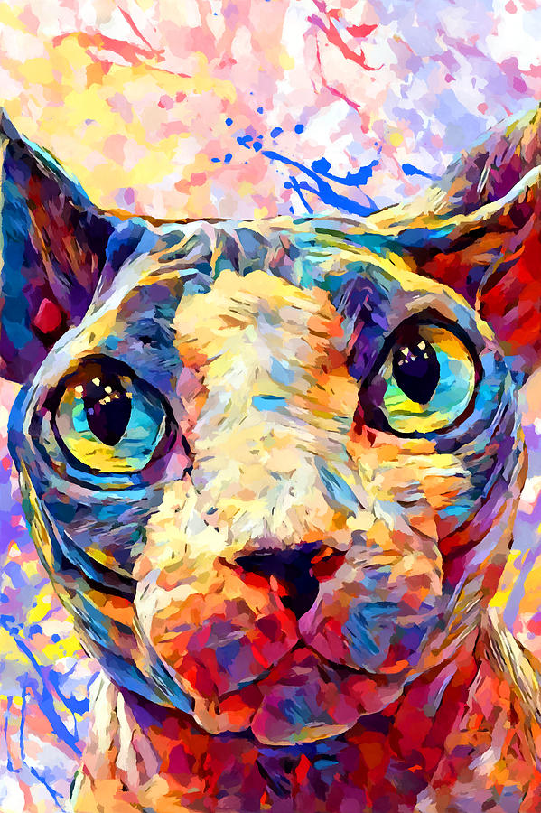 Sphynx Cat 2 Painting by Chris Butler