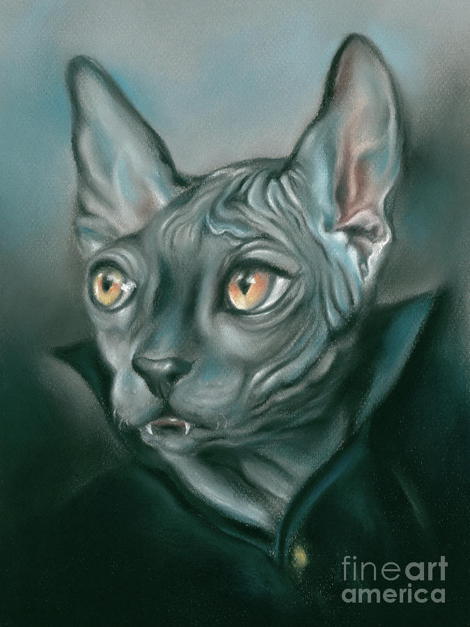Sphynx Cat Vampire Painting by MM Anderson