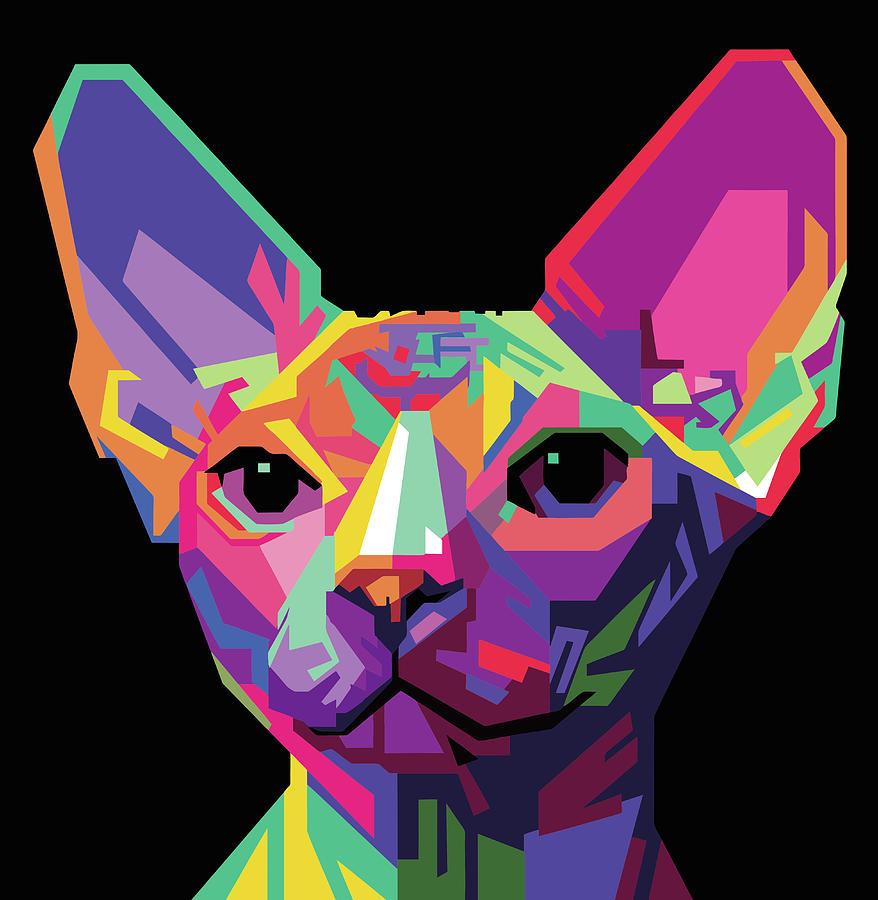 Sphynx Cat Wpap Pop Art Digital Art