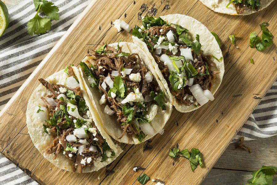 Spicy Homemade Beef Barbacoa Tacos Photograph by Bhofack2